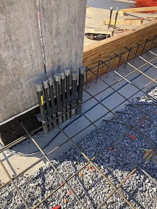 rebar in a building under construction