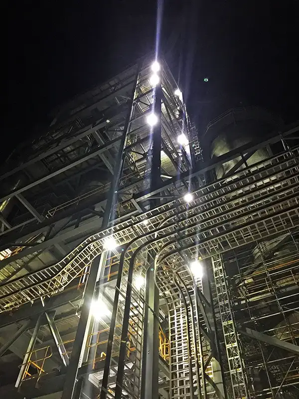 building under construction at night