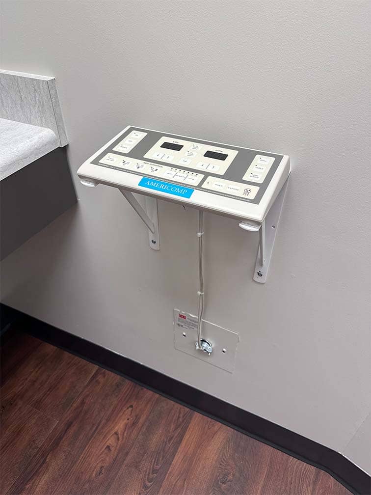 medical office with ultrasound panel
