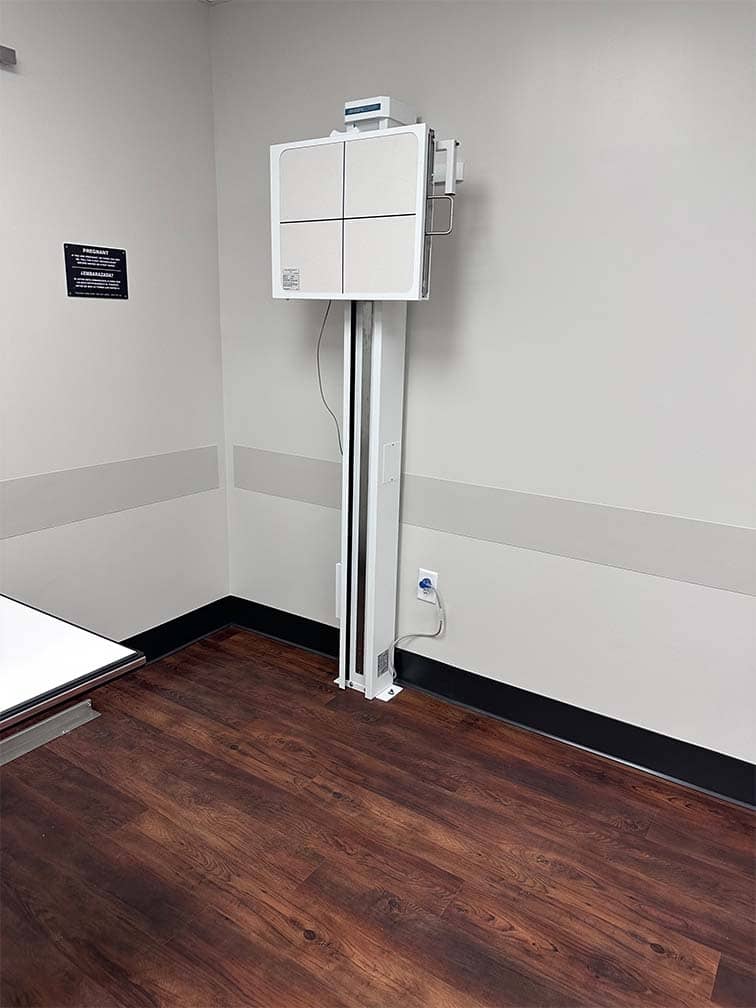 interior of medical office with an x-ray machine